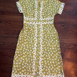 Boden Yellow Midi Sundress with Raglan Short Sleeves